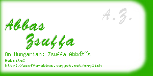 abbas zsuffa business card